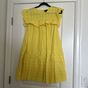 Who What Wear Yellow Cotton Eyelet dress Size Medium